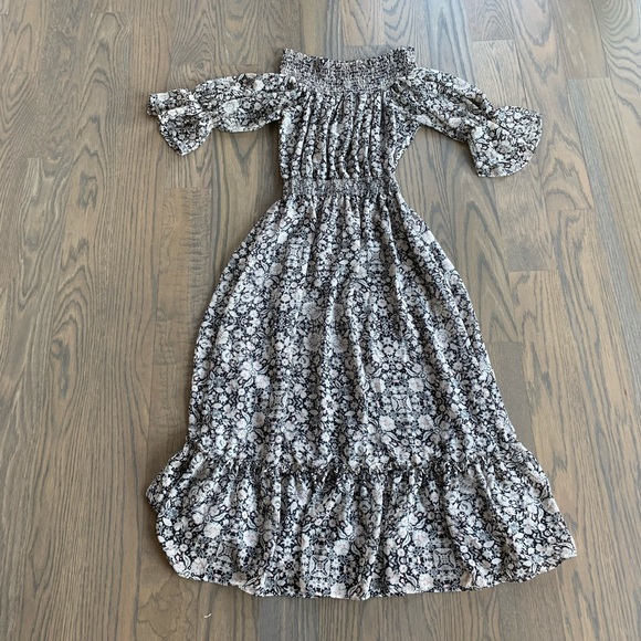 Misa Floral Off Shoulder Midi Dress SzM - Picture 1 of 5